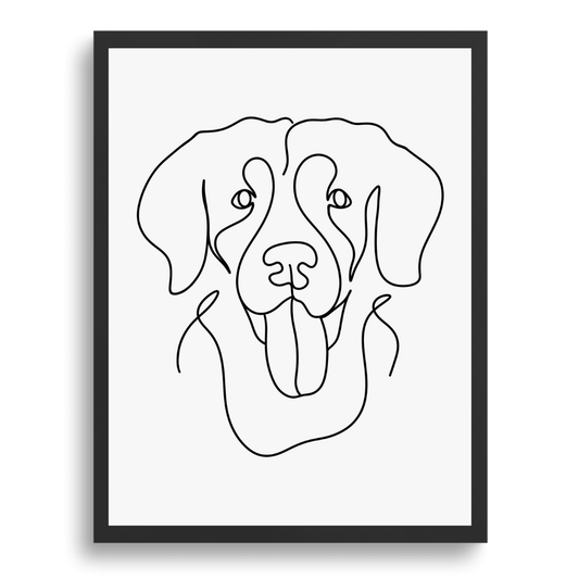 Custom Flat Line Pet Portrait - lines-of-jove