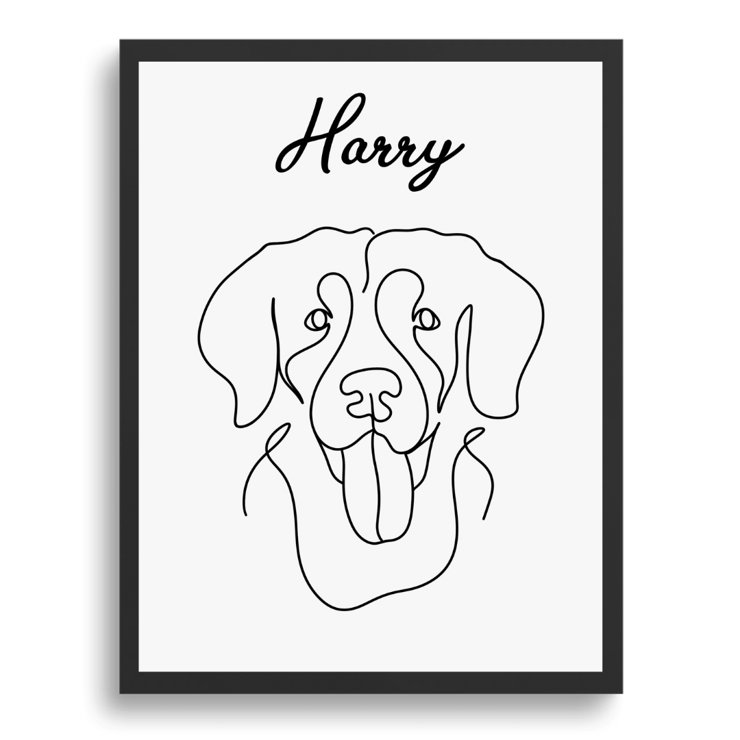 Custom Flat Line Pet Portrait - lines-of-jove