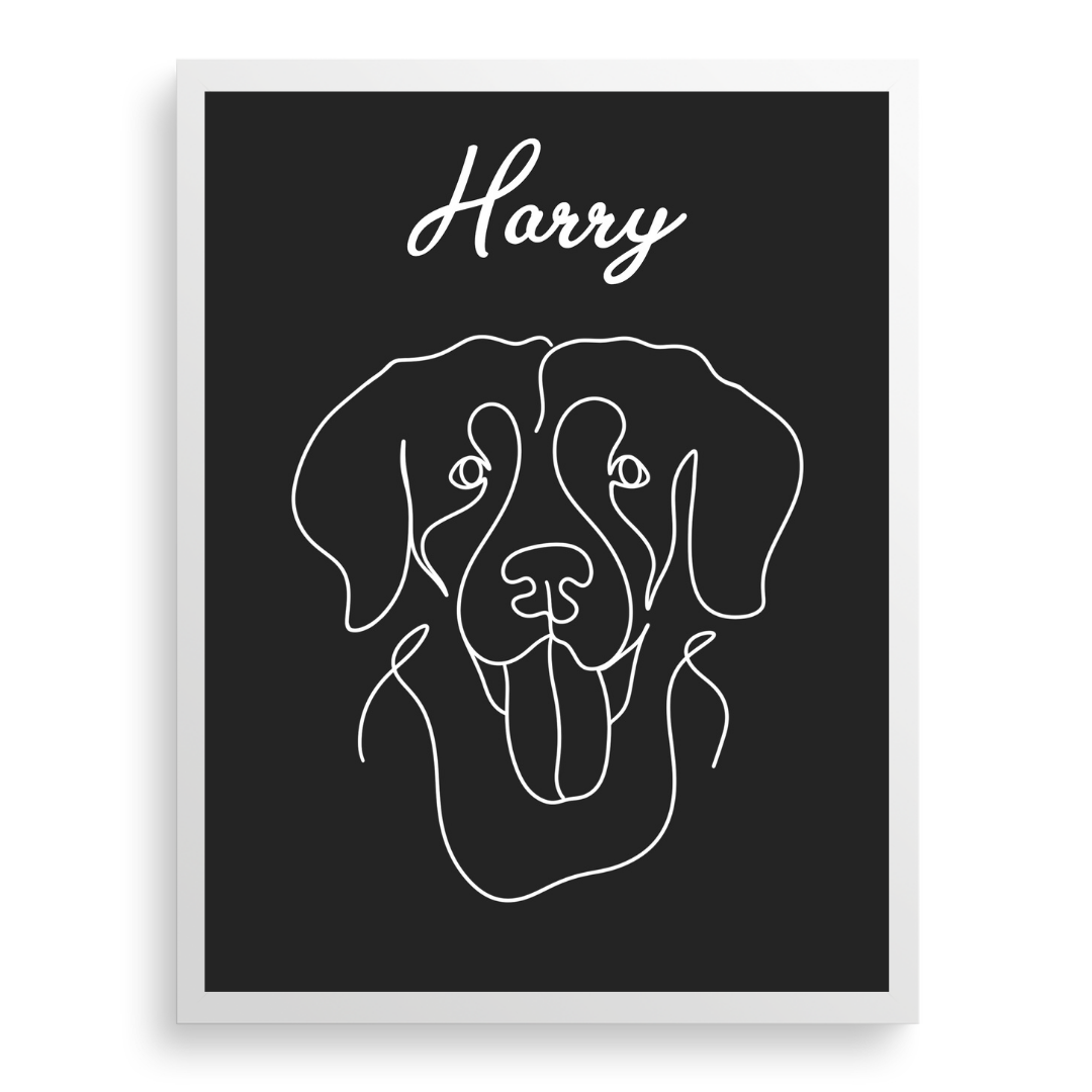 Custom Flat Line Pet Portrait - lines-of-jove