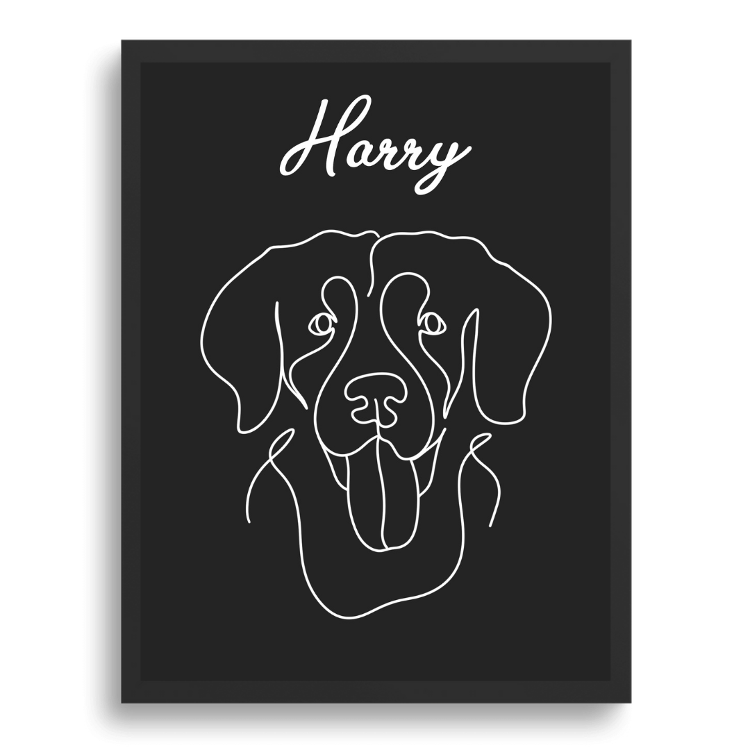 Custom Flat Line Pet Portrait - lines-of-jove