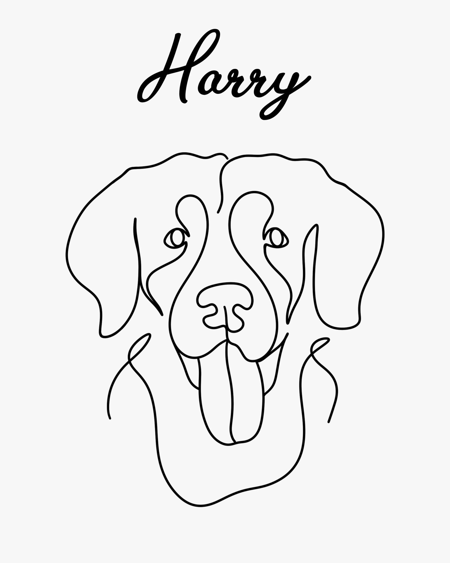 Custom Flat Line Pet Portrait - lines-of-jove