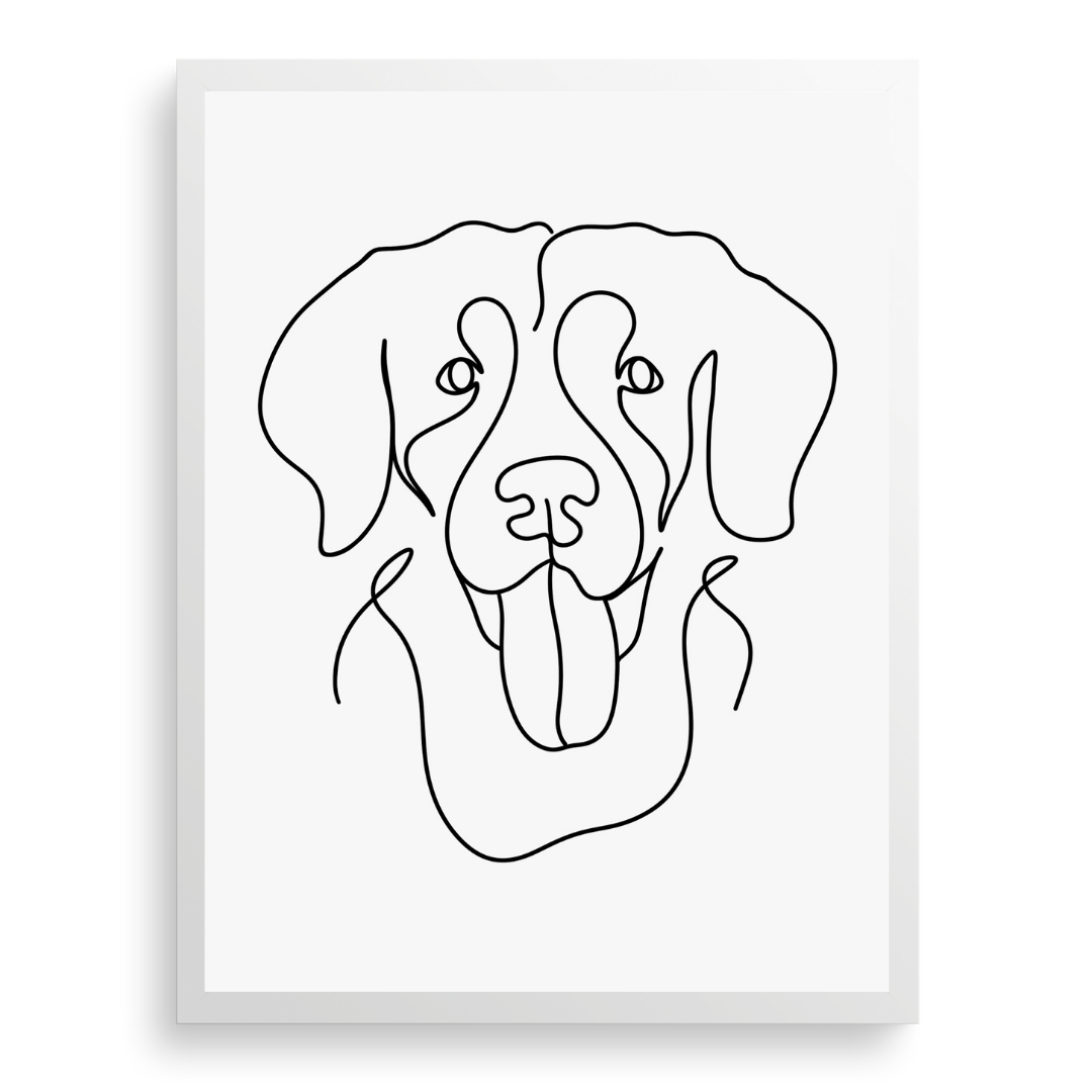 Custom Flat Line Pet Portrait - lines-of-jove