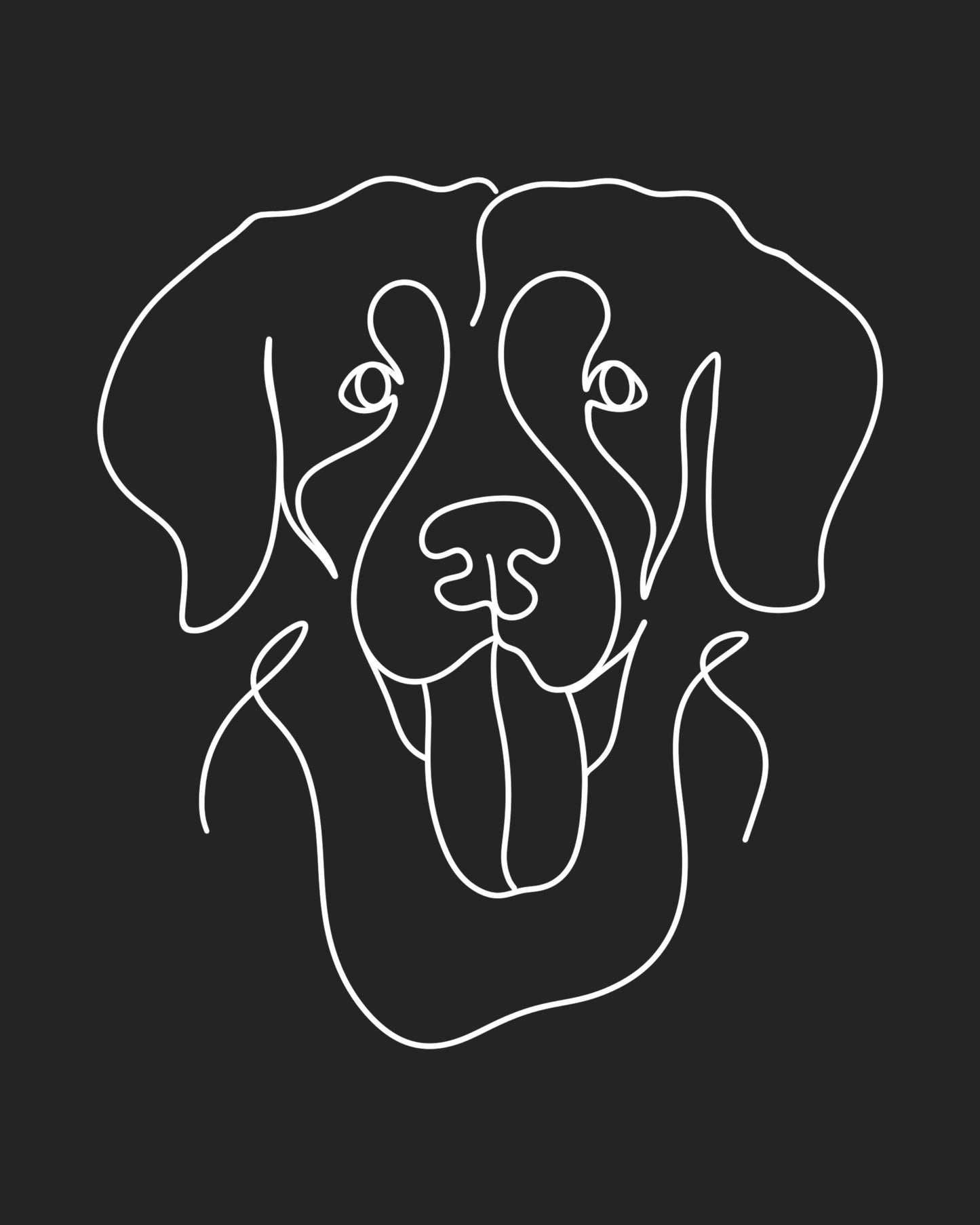 Custom Flat Line Pet Portrait - lines-of-jove