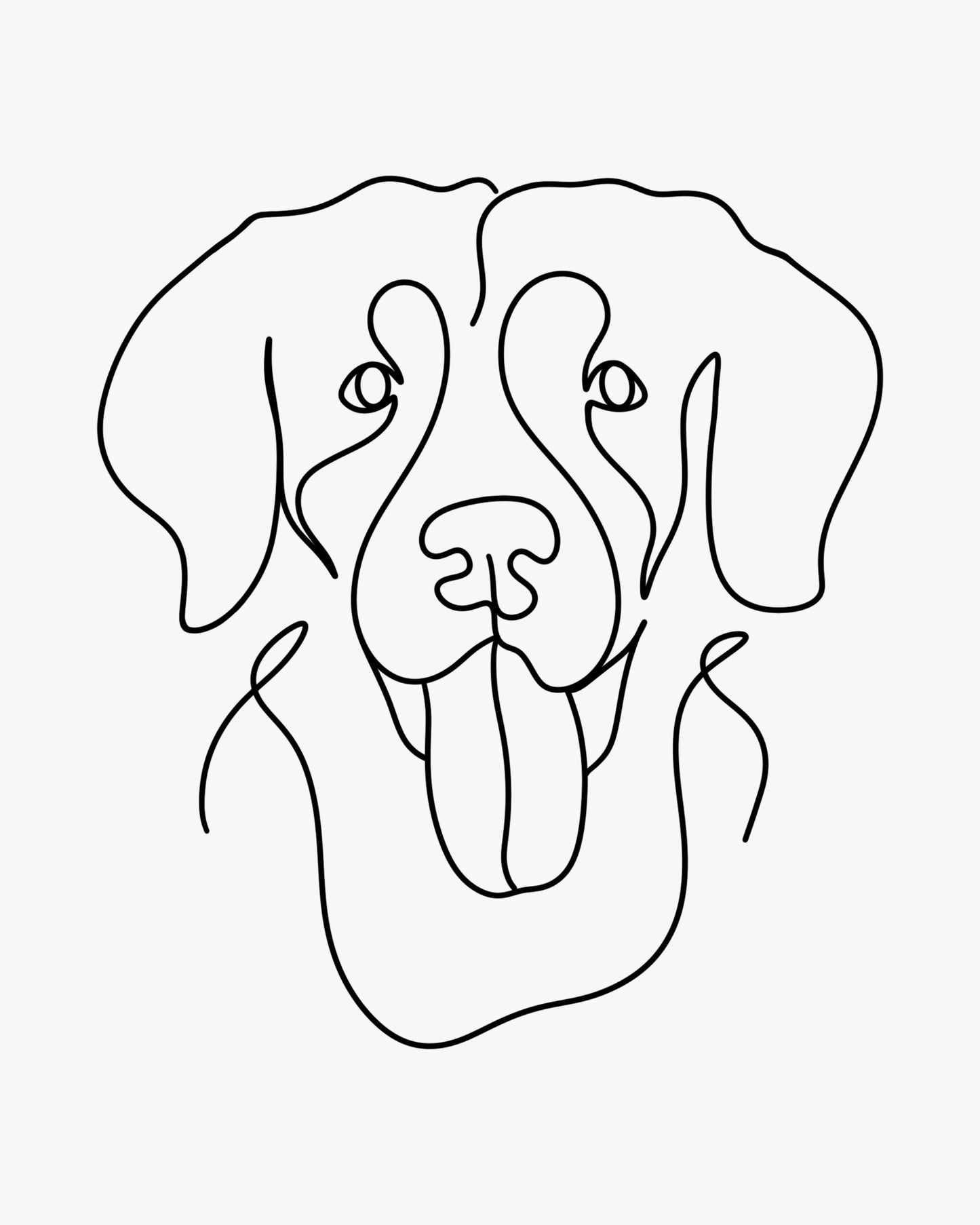 Custom Flat Line Pet Portrait - lines-of-jove