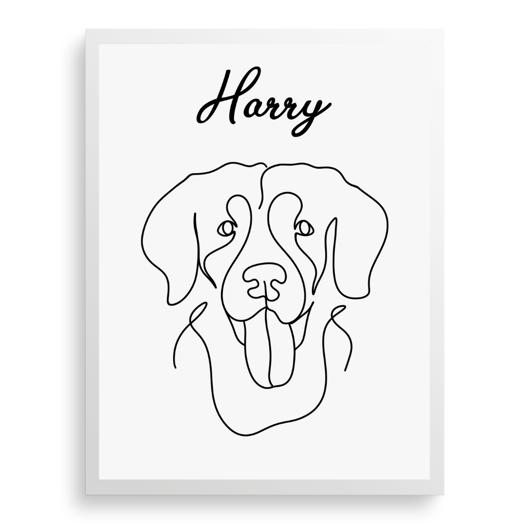 Custom Flat Line Pet Portrait - lines-of-jove