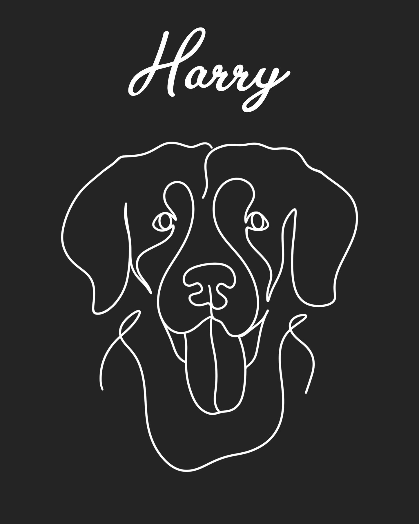 Custom Flat Line Pet Portrait - lines-of-jove